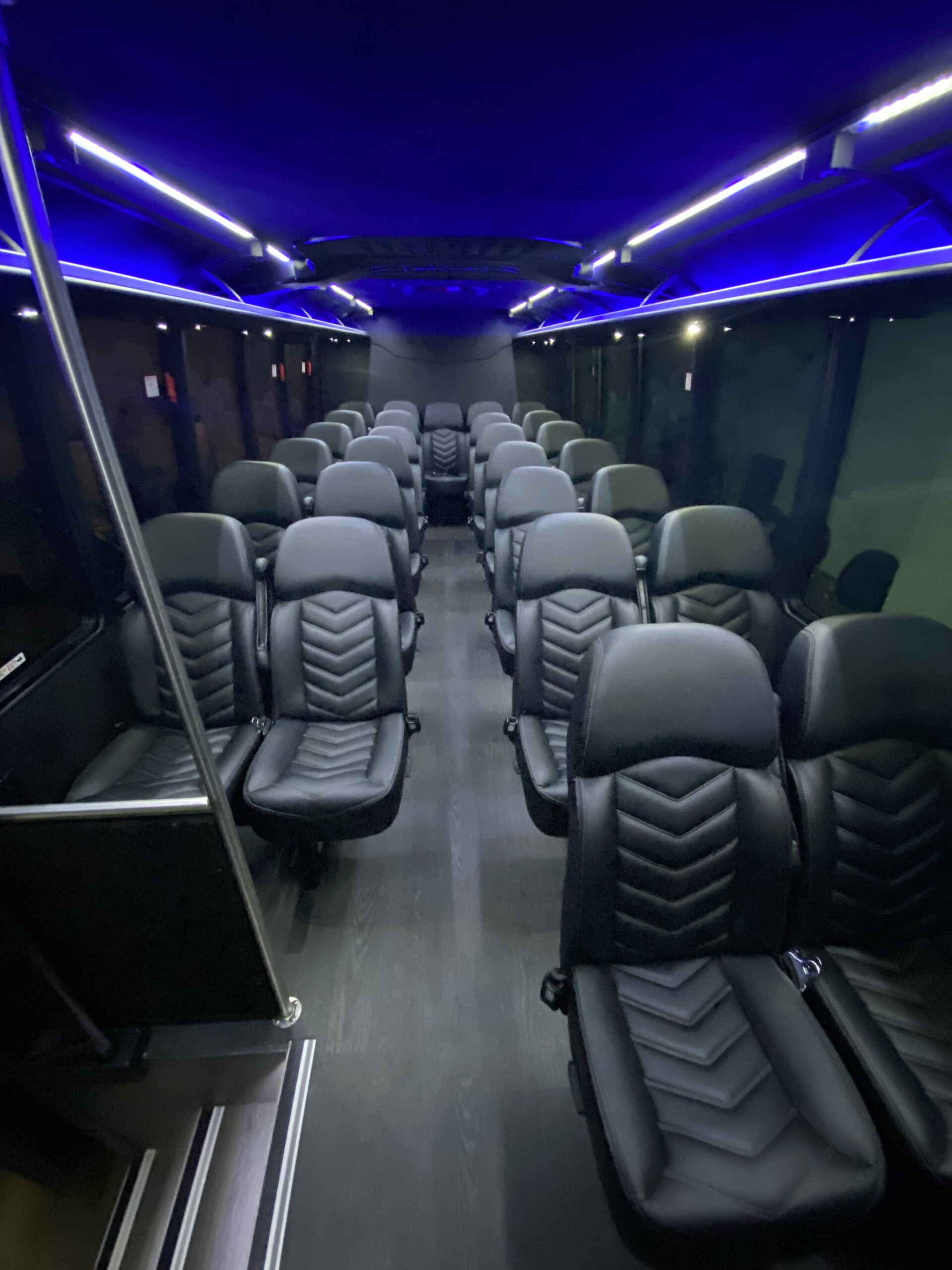 Inside 29 Passenger Ford F550 Minibus